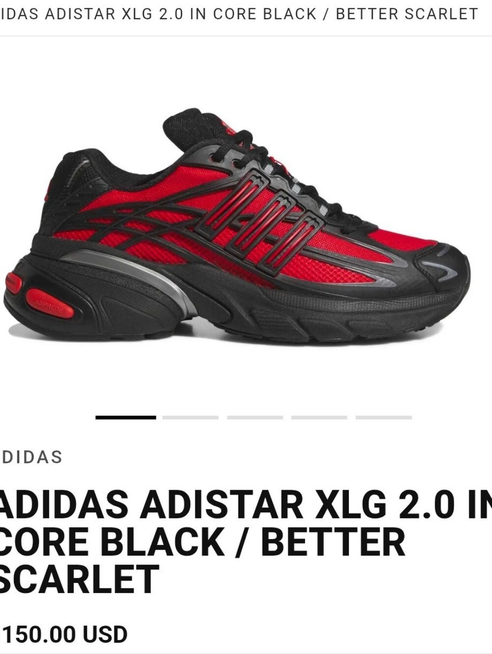 Adidas Men’s Athletic Shoe in Black and Red / SIZE 10M